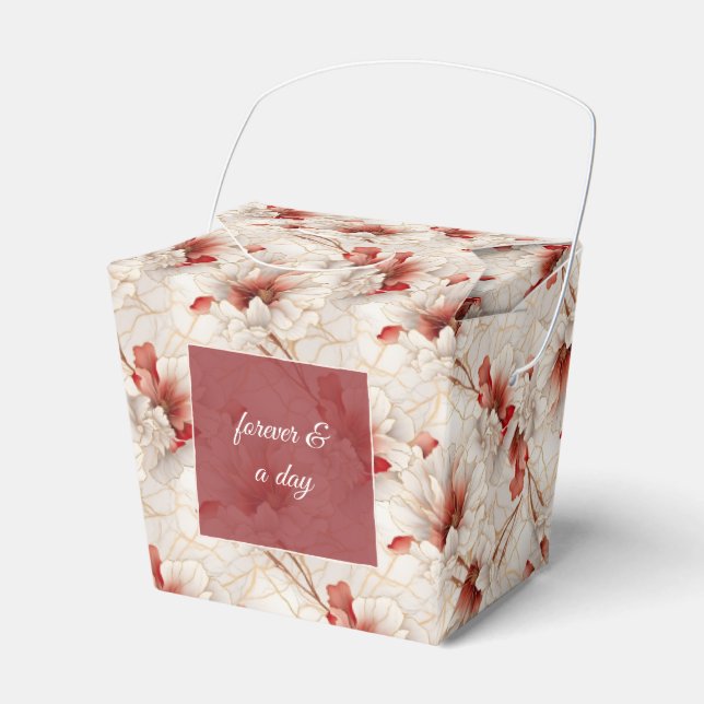 Schöne Rote Weiße Blüte Geschenkschachtel (Vorderseite)