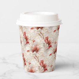 Schöne Rote Weiße Blüte Pappbecher