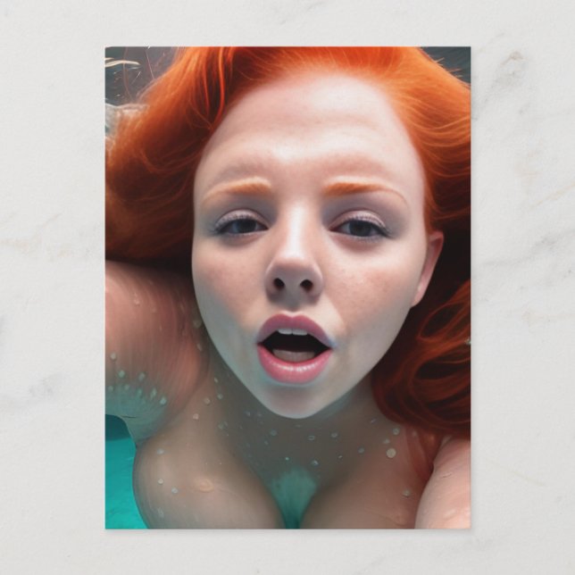 Schöne Rothaarweibchen Unterwasserfotografie Postkarte (Vorderseite)