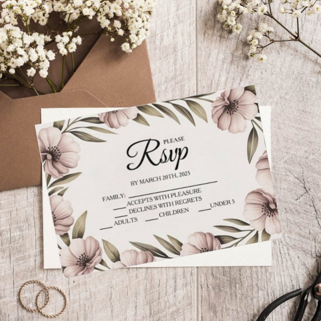 Schöne RSVP-Karten mit Flora RSVP Karte (Von Creator hochgeladen)