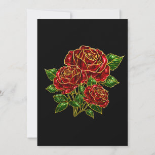 Schöne Rubinrote Rosen-Leer-Notizkarte Dankeskarte