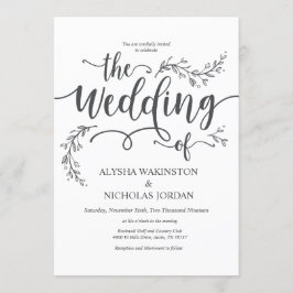 Schöne rustikale Einladungskarte für Hochzeiten