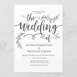 Schöne rustikale Einladungskarte für Hochzeiten