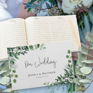 Schöne Rustikale Eukalyptus Wedding Gästebuch