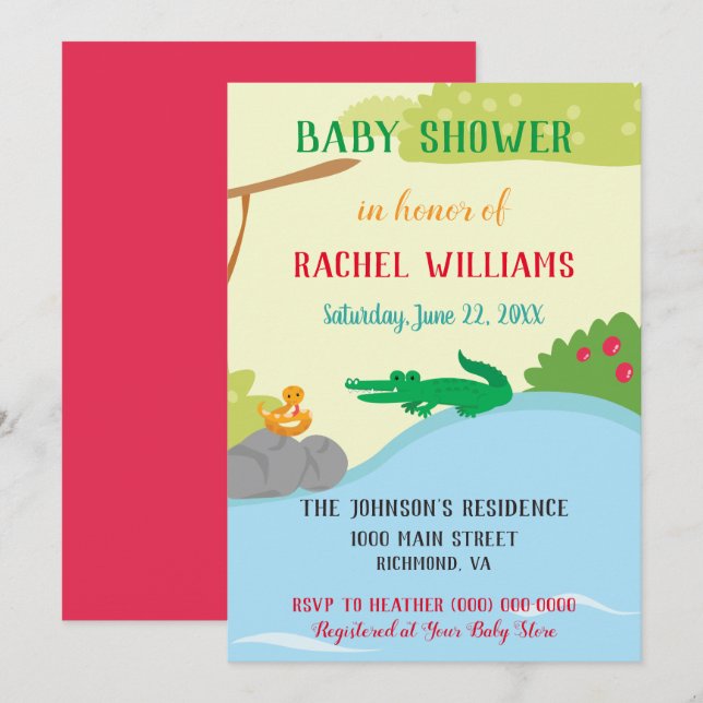 Schöne Safari Baby Dusche Einladung (Vorne/Hinten)