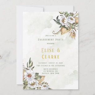 Schöne Sage und White Peony Engagement Party Einladung