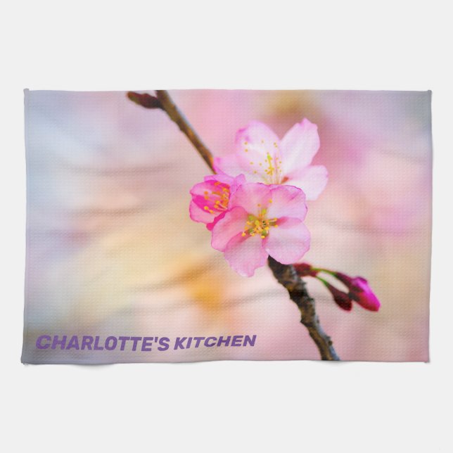 Schöne Sakura Kirschblüten Geschirrtuch (Horizontal)