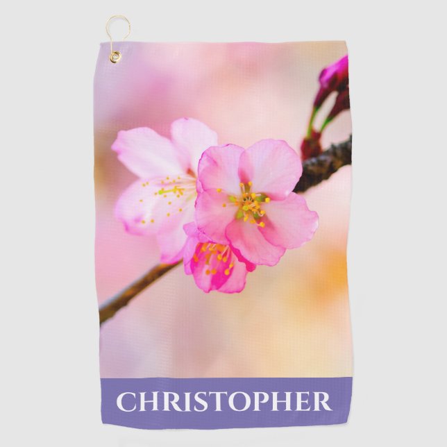 Schöne Sakura Kirschblüten Golfhandtuch (Vorderseite)