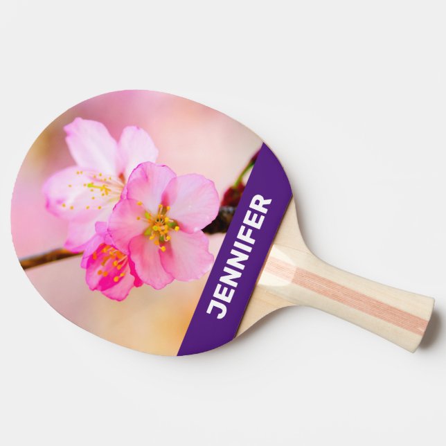Schöne Sakura Kirschblüten Tischtennis Schläger (Rückseite Seitenansicht)