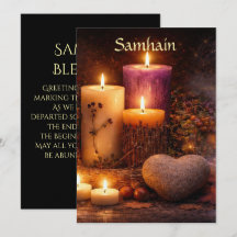 Schöne Samhain-Segen-Kerzen Herzstein