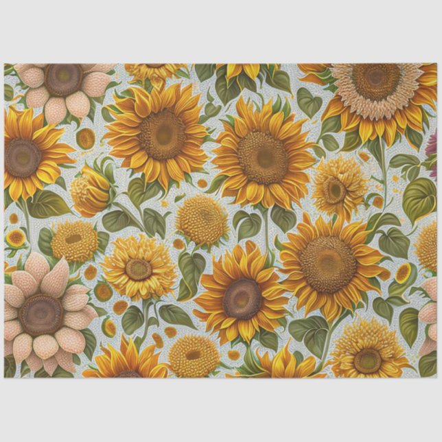 Schöne Sammlung moderner Sonnenblumen Seidenpapier (Vorderseite)