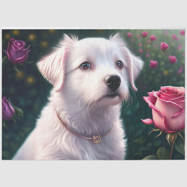 Schöne Sammlung von Hunden und Rose Seidenpapier (Vorderseite)