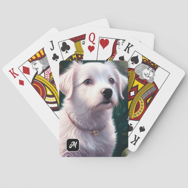 Schöne Sammlung von Hunden und Rose Spielkarten (Rückseite)
