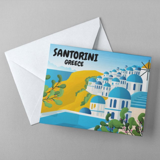 Schöne Santorini Griechenland Reisen Postkarte (santorini greek island postcard)