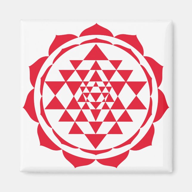 Schöne Saraswati Yantra für Wachstum und Frieden Magnet (Vorne)