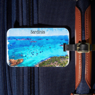 Schöne Sardinien Italien Mittelmeer Landschaft Gepäckanhänger