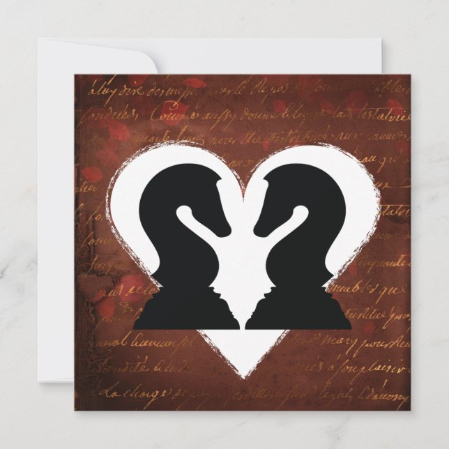 Schöne Schachfiguren Valentinstag Liebe Feiertagskarte (Vorderseite)