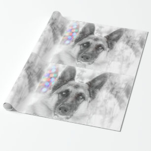 Schöne Schäferhund-Feriengeschenk-Verpackung Geschenkpapier