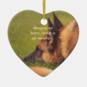 Schöne Schäferhund-verlorene Haustier-Verzierung Keramik Ornament