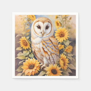 Schöne Scheunenschale und Sonnenblumen Serviette