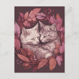 Schöne schlafende Katzen Postkarte