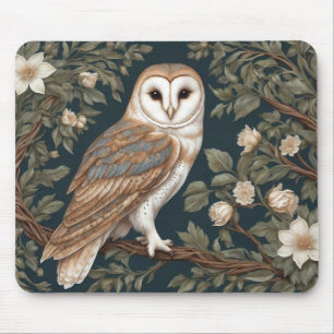 Schöne Schleiereule, inspiriert von William Morris Mousepad
