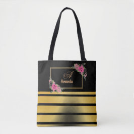 Schöne, schmale goldene Streifen Monogramm Girenna Tasche