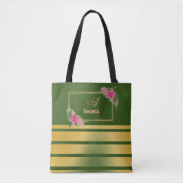 Schöne, schmale goldene Streifen Monogramm Girenna Tasche