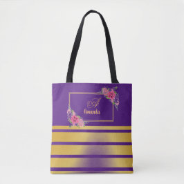 Schöne, schmale goldene Streifen Monogramm Girenna Tasche