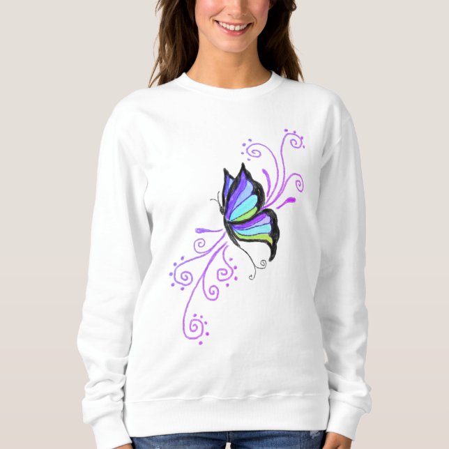 Schöne Schmetterling Abstrakte Kunst zu tragen Sweatshirt (Vorderseite)