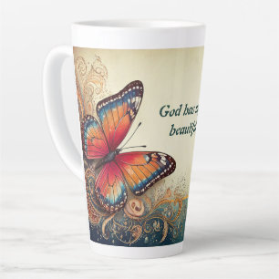 Schöne Schmetterling und Bibelverse Milchtasse