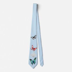 Schöne Schmetterlinge auf einem eleganten Blau Krawatte