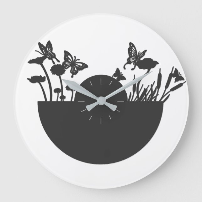 Schöne Schmetterlinge Große Wanduhr (Vorderseite)