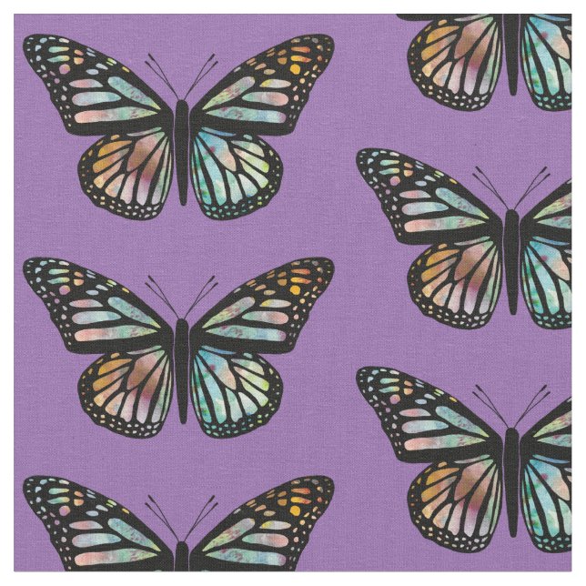 Schöne Schmetterlinge Muster Monarch Wasserfarbe Stoff (Nahaufnahme)