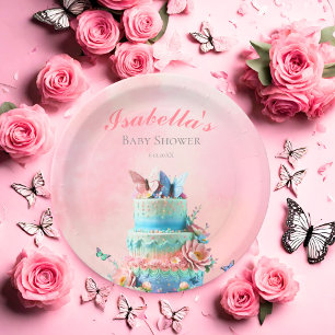 Schöne Schmetterlinge Twins Baby Dusche Pappteller