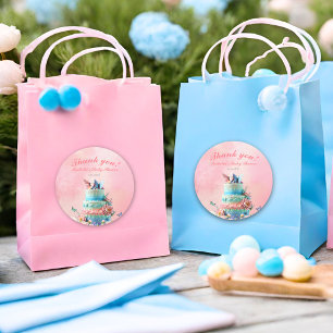 Schöne Schmetterlinge Twins Baby Dusche Runder Aufkleber