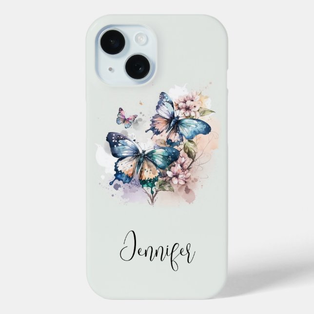 Schöne Schmetterlinge und Blume Case-Mate iPhone Hülle (Rückseite)
