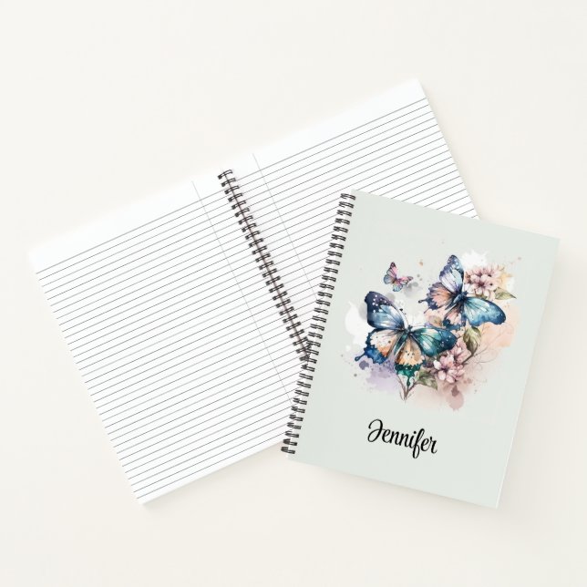 Schöne Schmetterlinge und Blume Notizbuch (Innenseite)