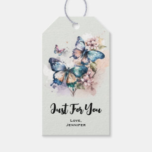 Schöne Schmetterlinge und Blume nur für Sie Geschenkanhänger