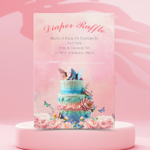 Schöne Schmetterlinge Zwillinge Baby Windel Raffle Begleitkarte