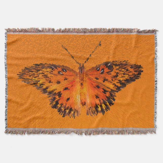 Schöne Schmetterlingflügel auf orangefarbenem Hint Decke (Vorderseite)