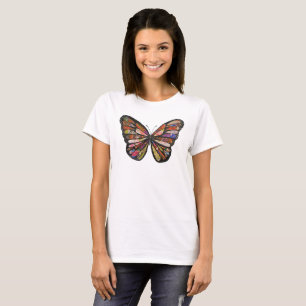 Schöne Schmetterlings-Collage-Kunst Grafik T-Shirt