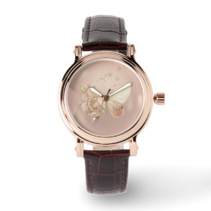 Schöne Schmetterlingsfliege-Blume, Latte Pearl Bac Armbanduhr