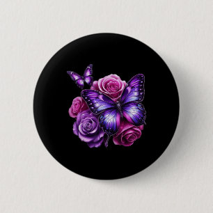 Schöne Schmetterlingslila Rosen Schmetterlingslieb Button