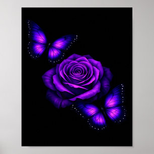 Schöne Schmetterlingslila Rosen Schmetterlingslieb Poster