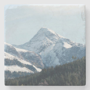 Schöne schneebedeckte Berge Steinuntersetzer