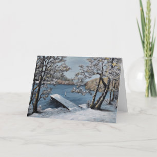 Schöne Schneelandschaft, Winterszene Feiertagskarte