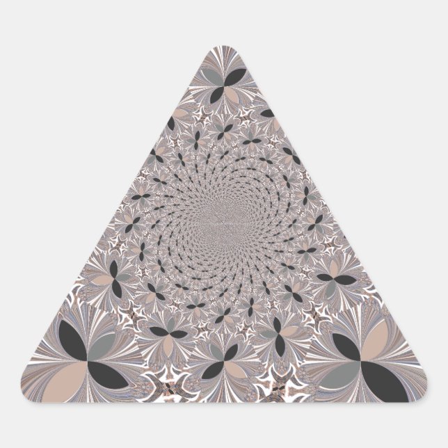 Schöne schöne Asche Grau Kaleidoskop nahtlos Dreieckiger Aufkleber (Vorderseite)