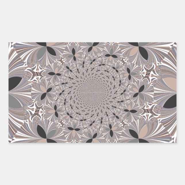 Schöne schöne Asche Grau Kaleidoskop nahtlos Rechteckiger Aufkleber (Vorderseite)