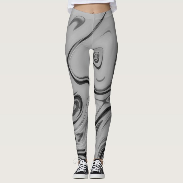 Schöne, schöne ash graue Textur Farbkunst drucken Leggings (Vorderseite)